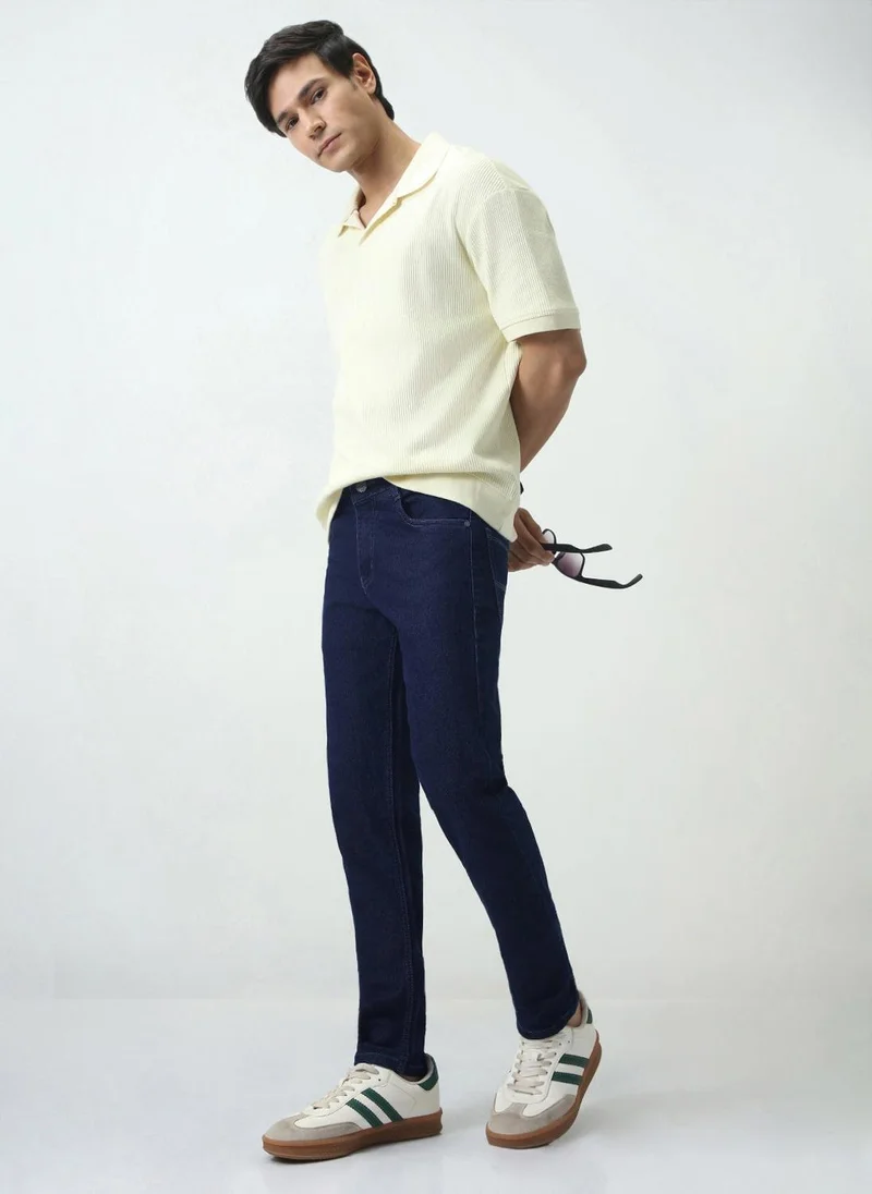 Urbano Fashion  Urbano Fashion Men's Dark Blue Slim Fit Denim Jeans Stretchable for Men | Best Price UAE